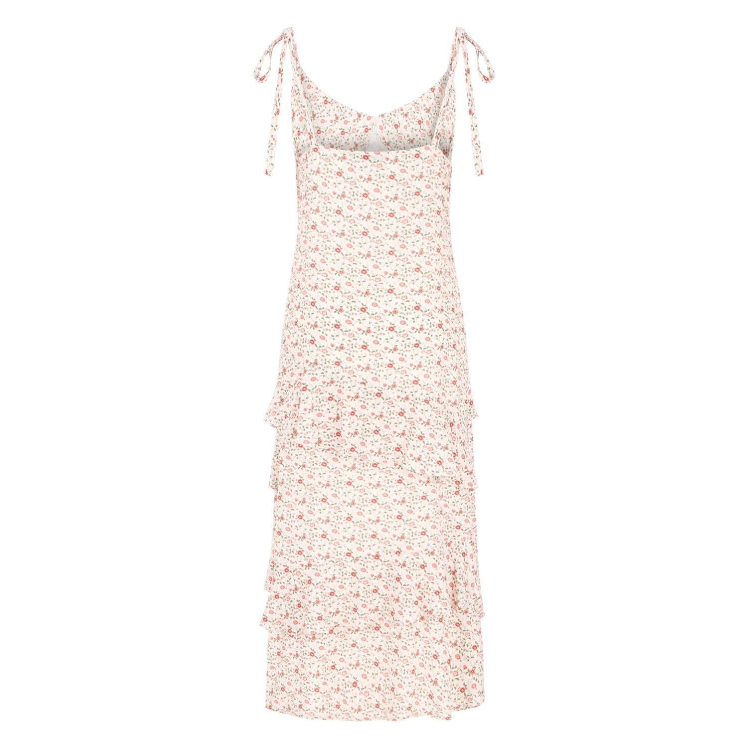 ASİMETRİK KESİM ÇİÇEKLİ MİDİ ELBİSE