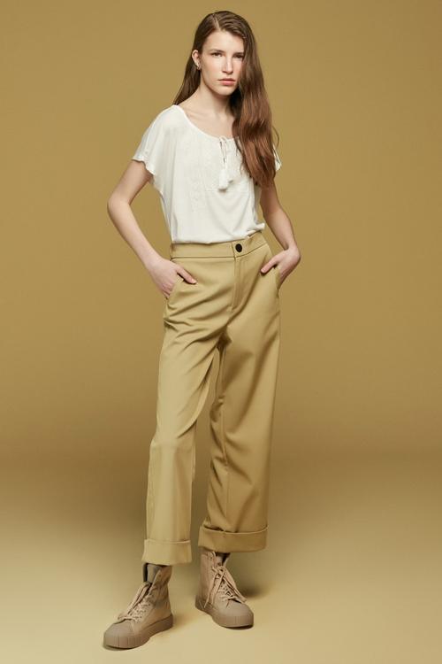  DOUBLE PAÇA CASUAL DOKUMA PANTOLON