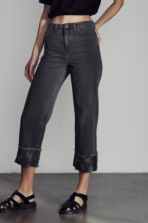  PAÇASI KATLAMA DETAYLI RAHAT KESİM JEAN PANTOLON