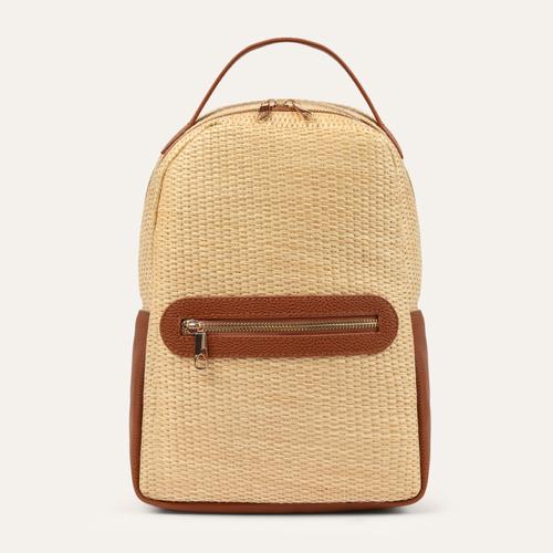  HASIR VE DERİ GÖRÜNÜMLÜ SIRT ÇANTASI