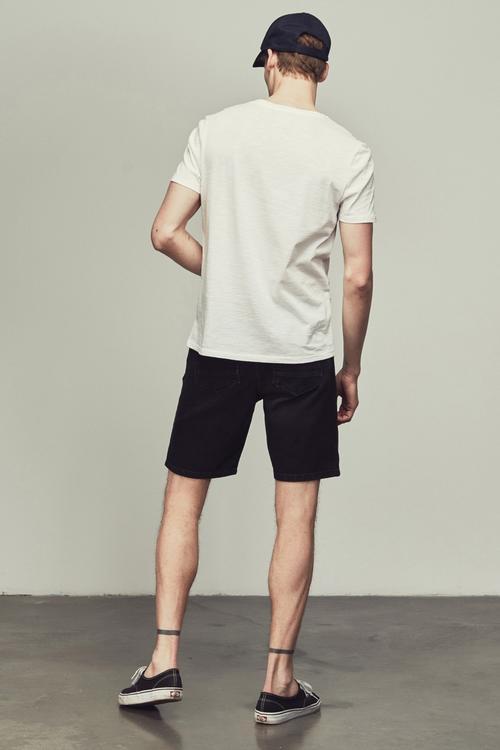  BİSİKLET YAKA BASKILI PAMUK T-SHIRT