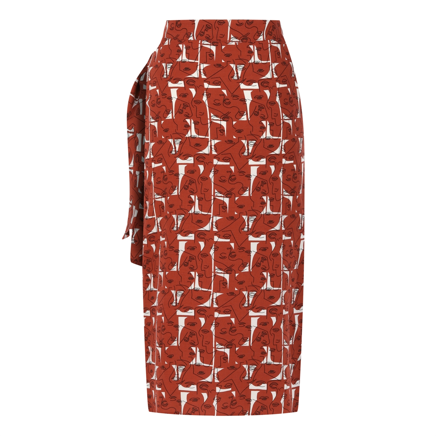 KRUVAZE YANDAN BAĞLAMALI MİDİ ETEK