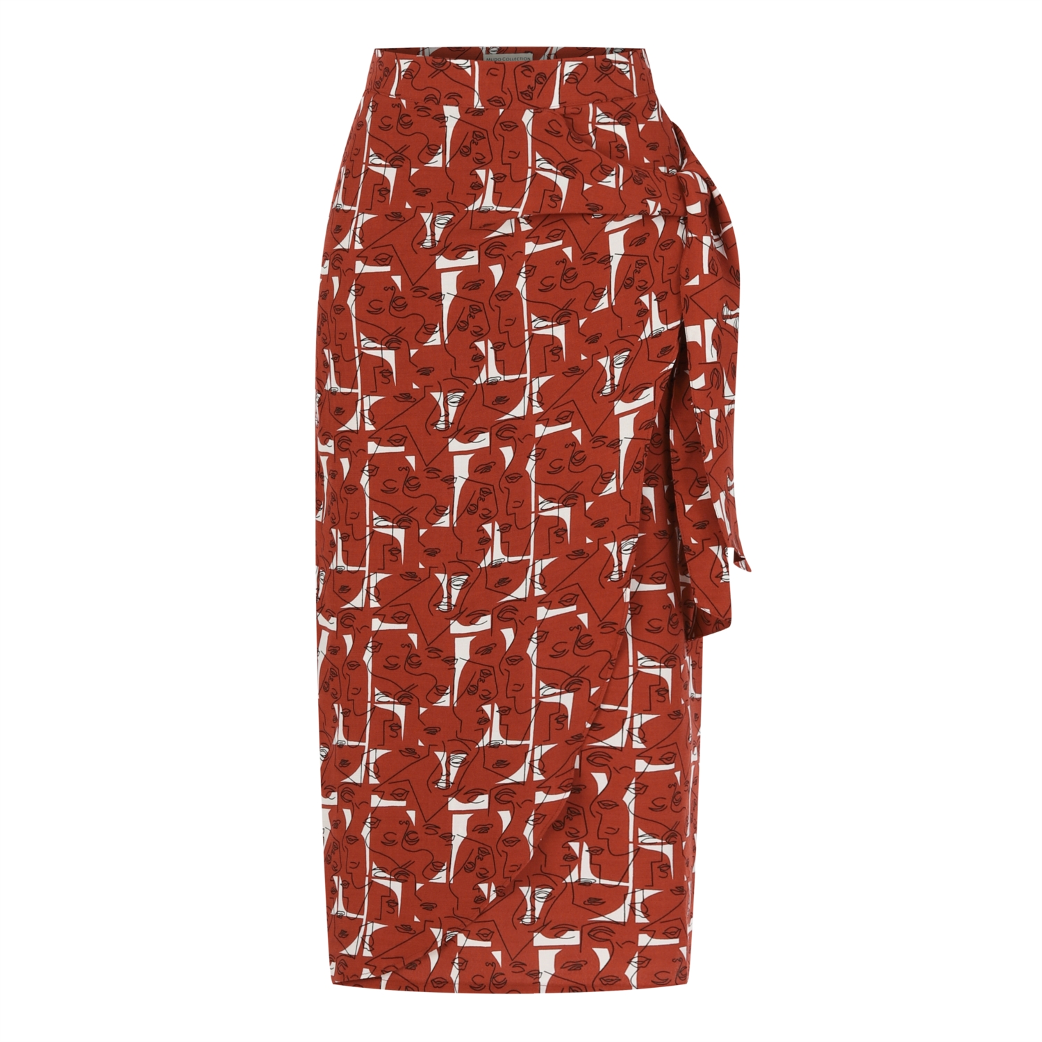 KRUVAZE YANDAN BAĞLAMALI MİDİ ETEK