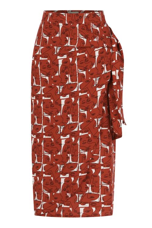  KRUVAZE YANDAN BAĞLAMALI MİDİ ETEK