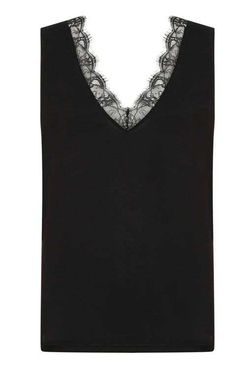  V YAKA DANTELLİ BLUZ