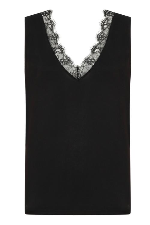  V YAKA DANTELLİ BLUZ