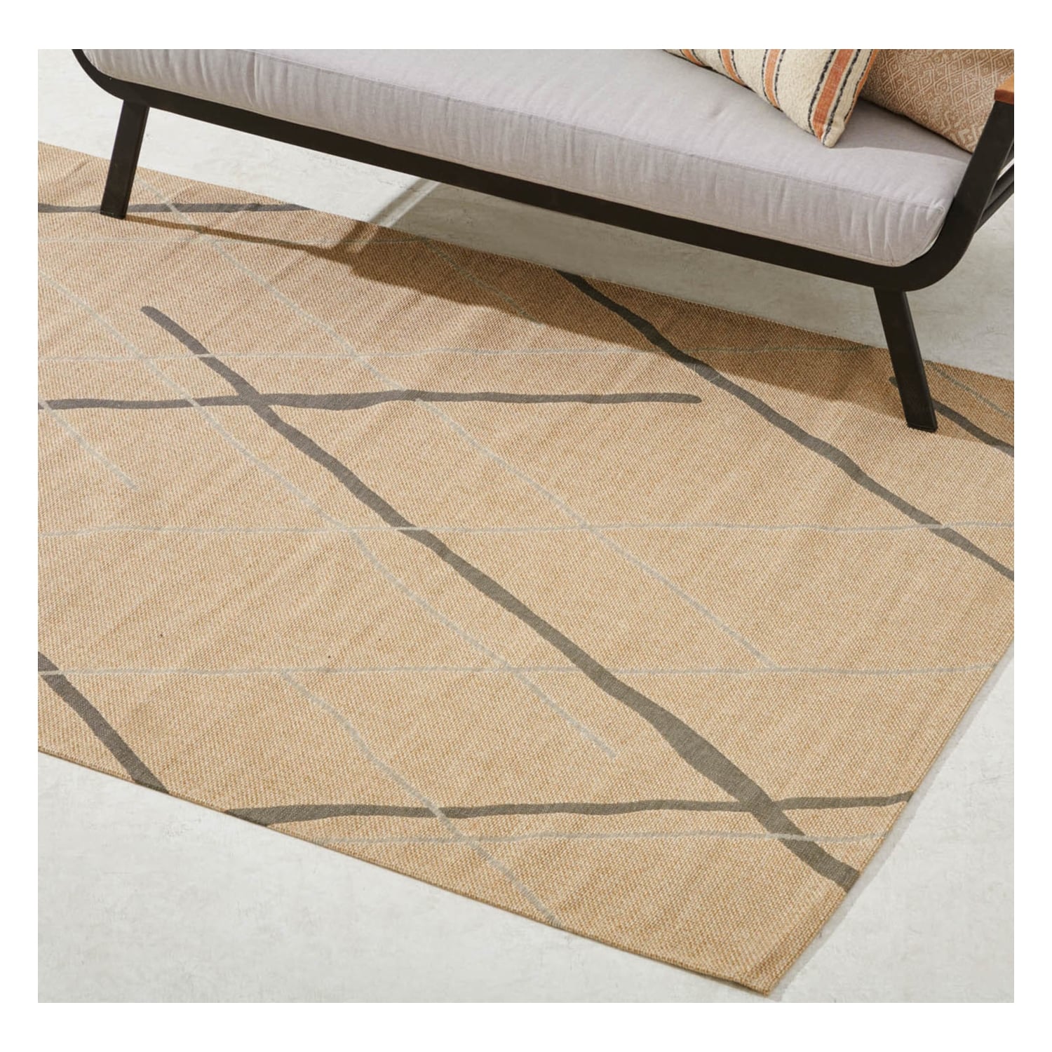 KATERINI HALI BEJ GRİ RENK ÇİZGİLİ 160X230CM