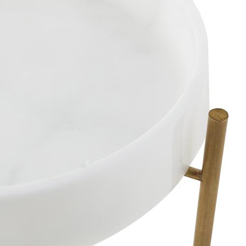  AYAKLI DEKORATİF KASE BEYAZ 25X5CM