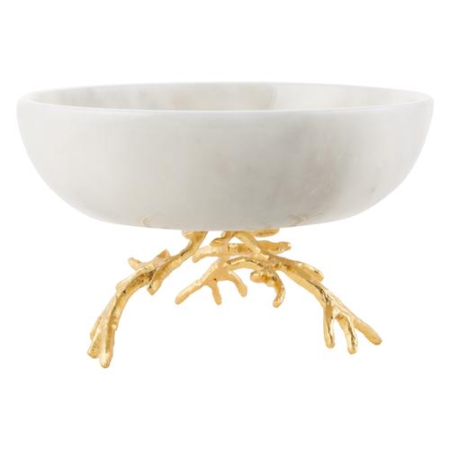  BOYNUZ AYAKLI DEKORATİF KASE BEYAZ 25X6CM