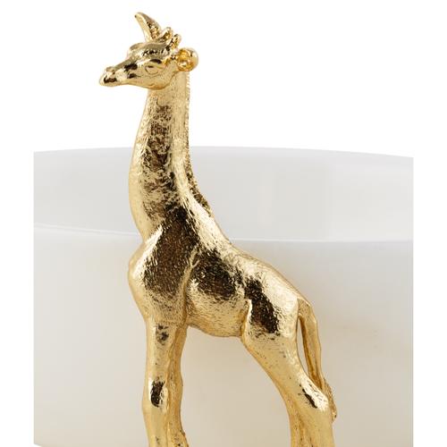  ZÜRAFA OBJELİ DEKORATİF KASE BEYAZ 26X7CM