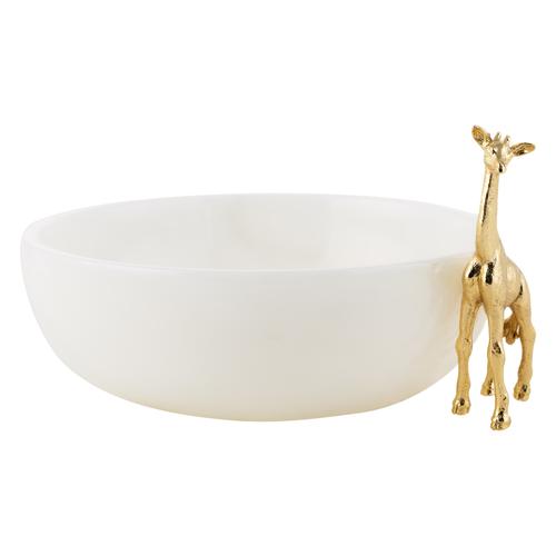  ZÜRAFA OBJELİ DEKORATİF KASE BEYAZ 26X7CM