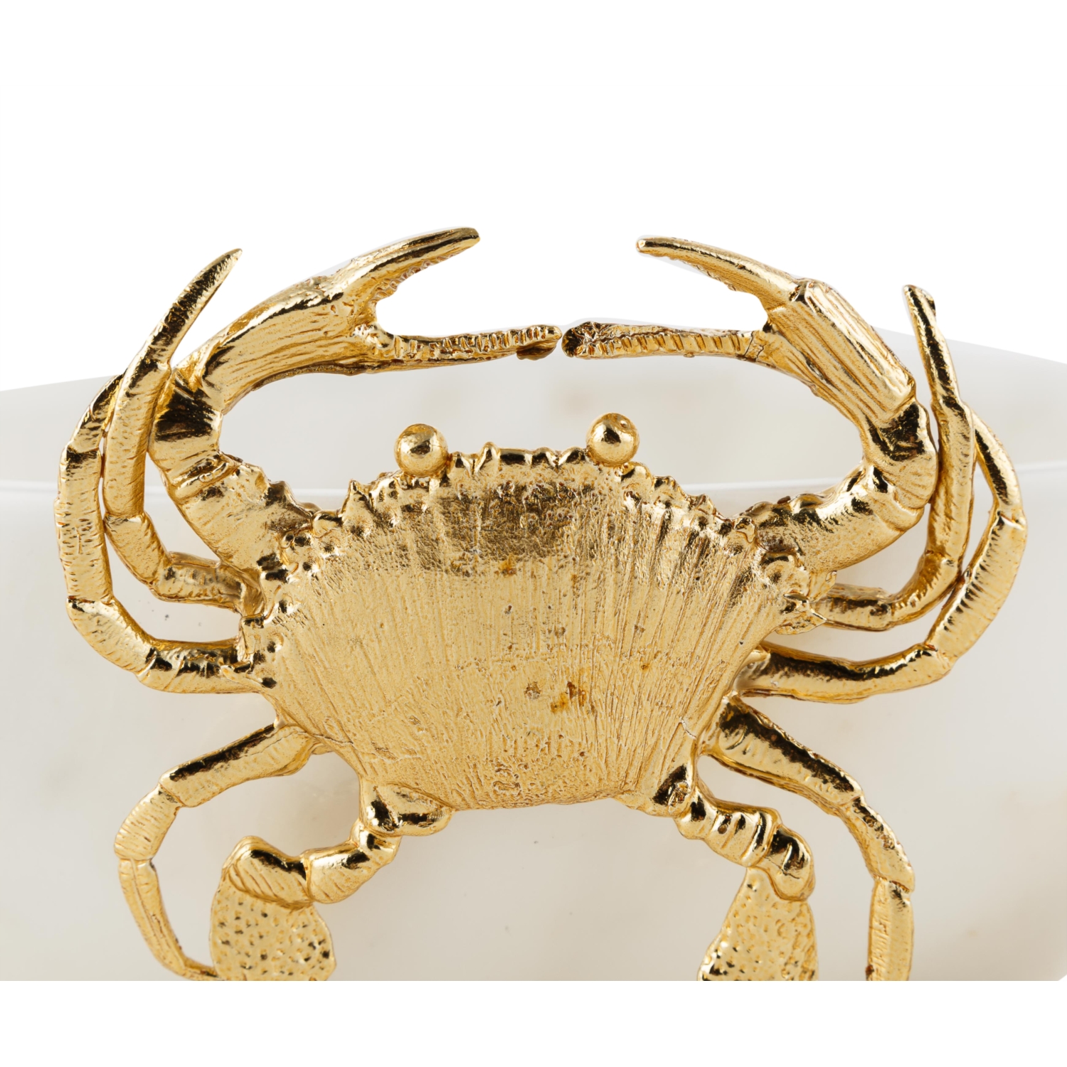 YENGEÇ OBJELİ DEKORATİF KASE BEYAZ 20X7CM