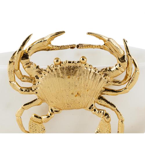  YENGEÇ OBJELİ DEKORATİF KASE BEYAZ 20X7CM