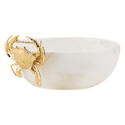  YENGEÇ OBJELİ DEKORATİF KASE BEYAZ 20X7CM