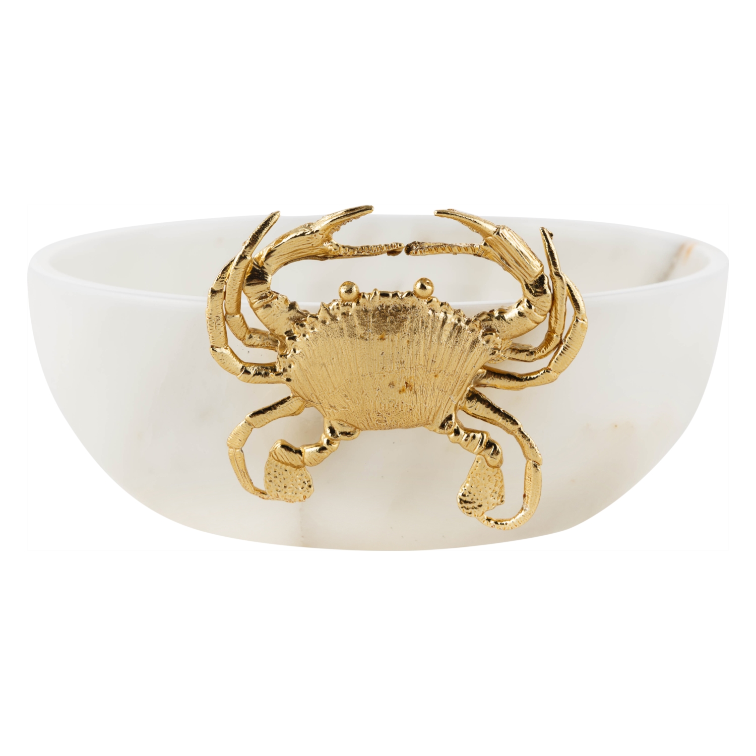 YENGEÇ OBJELİ DEKORATİF KASE BEYAZ 20X7CM