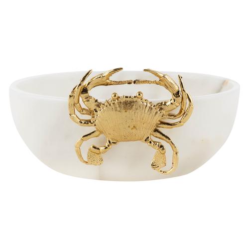  YENGEÇ OBJELİ DEKORATİF KASE BEYAZ 20X7CM