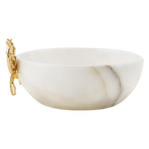  YENGEÇ OBJELİ DEKORATİF KASE BEYAZ 20X7CM