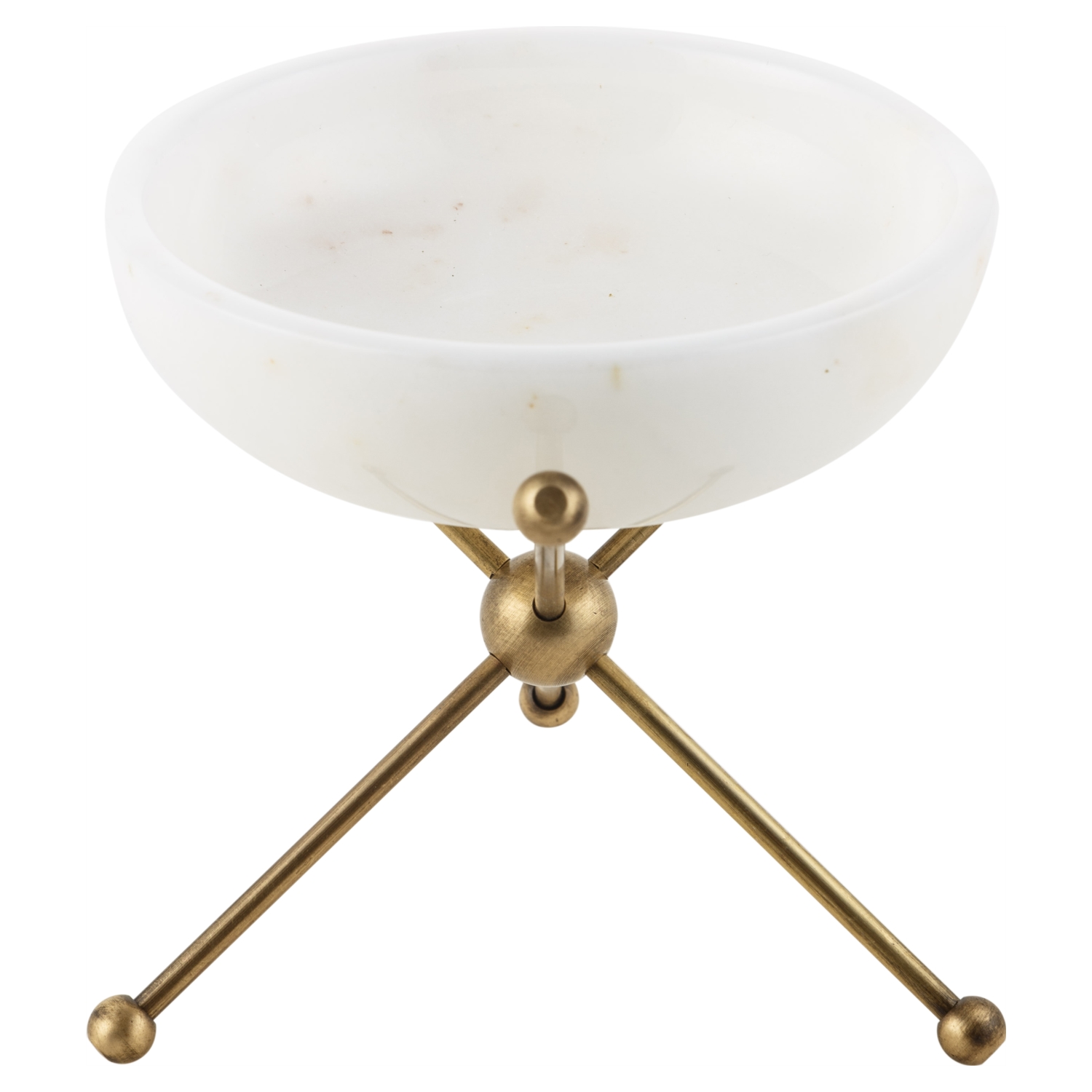 DENGE AYAKLI DEKORATİF KASE BEYAZ 15X4CM