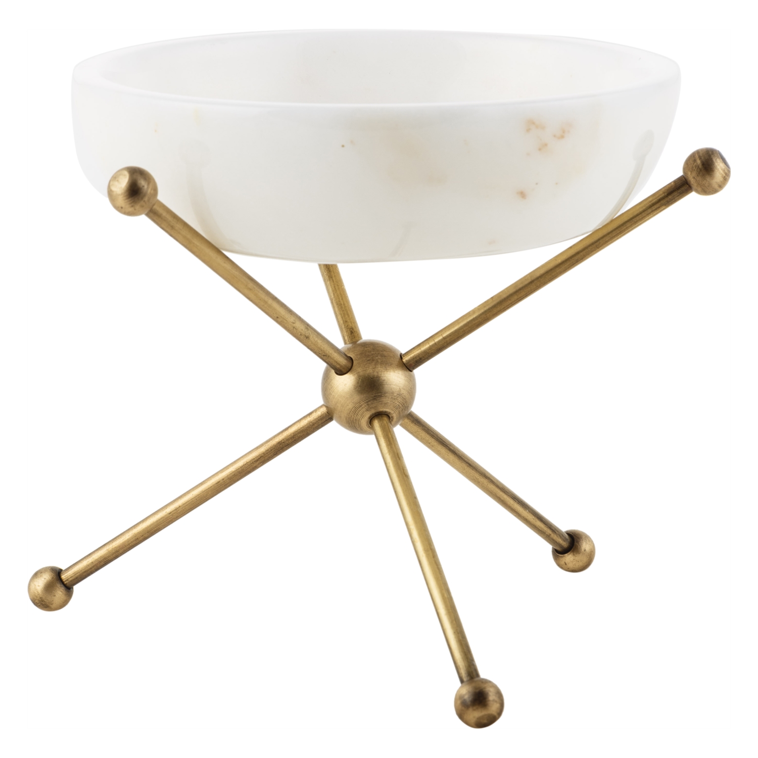 DENGE AYAKLI DEKORATİF KASE BEYAZ 15X4CM