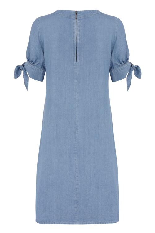  KOLU FİYONKLU MİNİ ELBİSE (TENCEL ? )