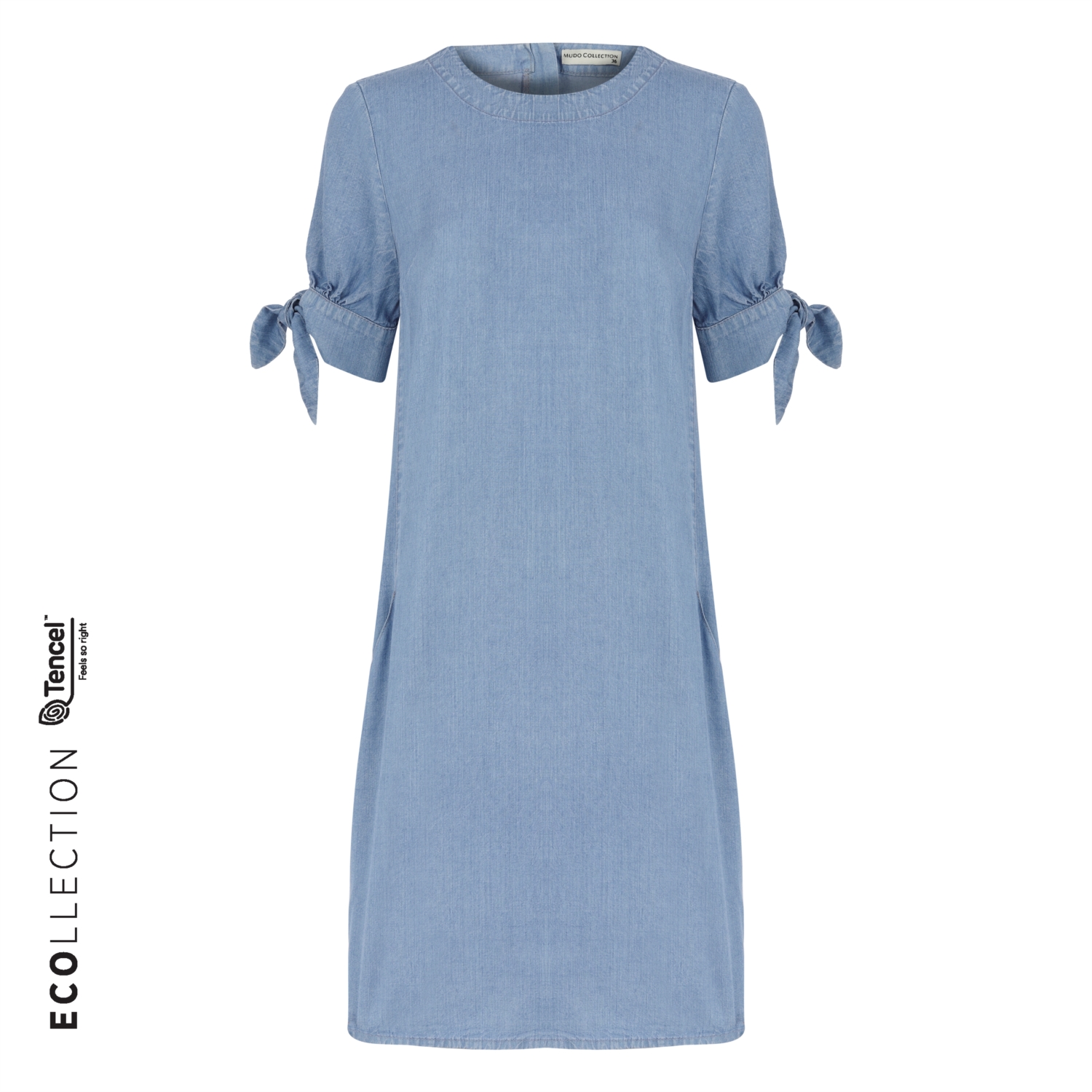 KOLU FİYONKLU MİNİ ELBİSE (TENCEL ? )