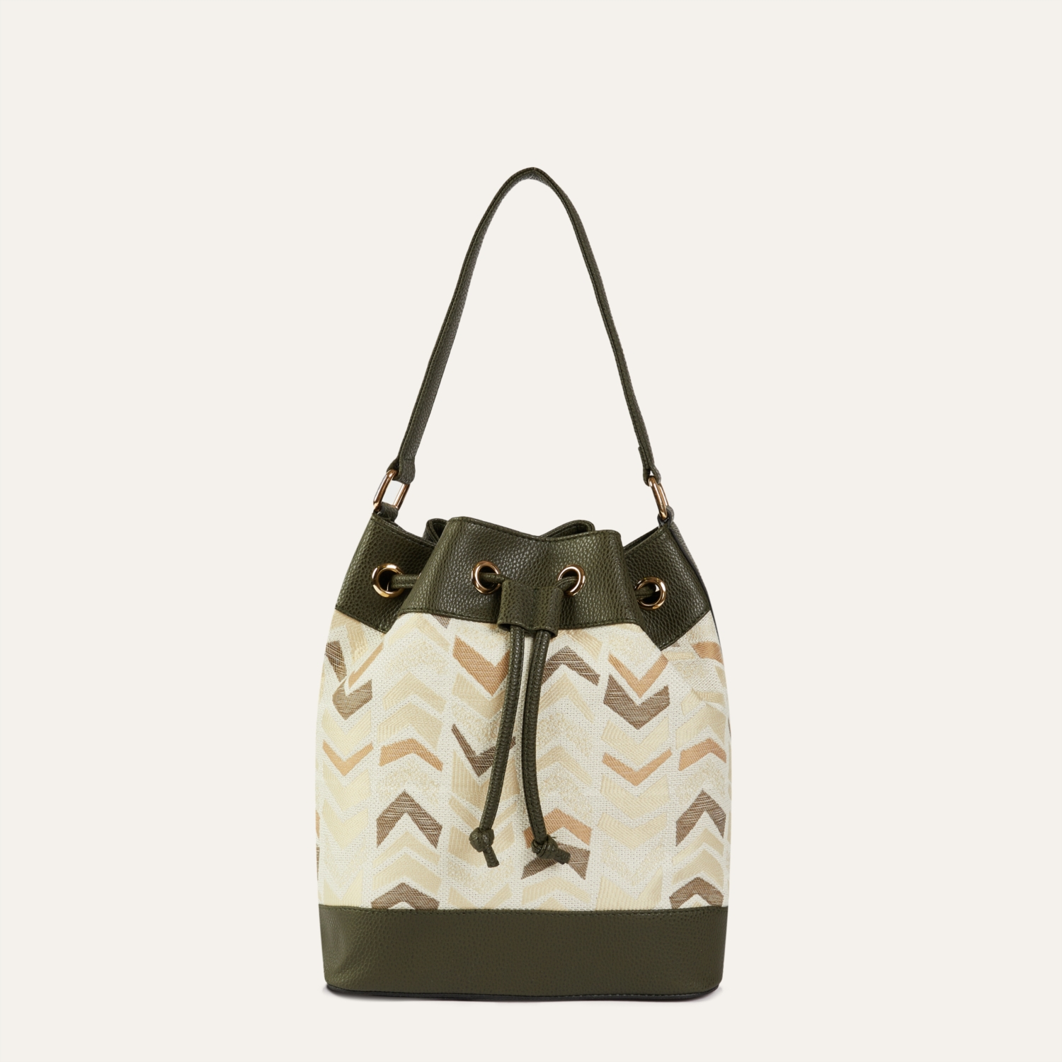 DESENLİ KUMAŞ BUCKET ÇANTA