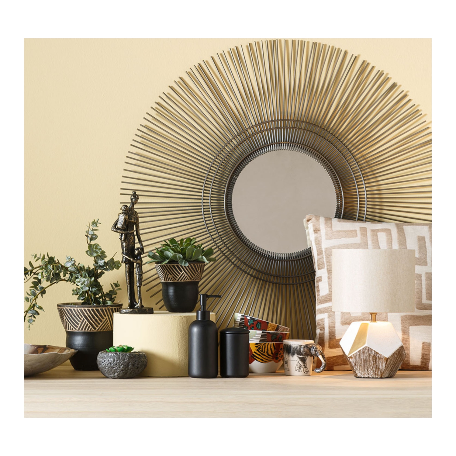 AIMEE GEOMETRIK KIRLENT BEJ 45X45CM