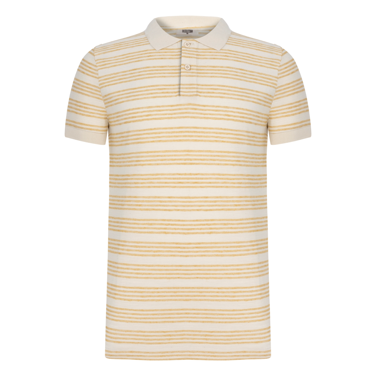 POLO YAKA ÇİZGİLİ PAMUK - KETEN T-SHIRT