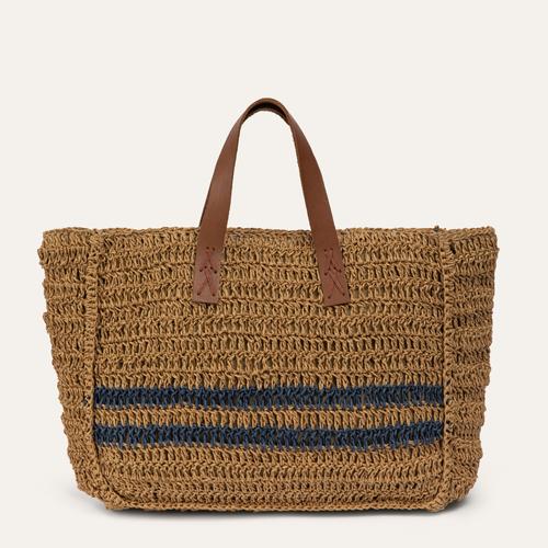  ÇİZGİ DETAYLI HASIR ÇANTA