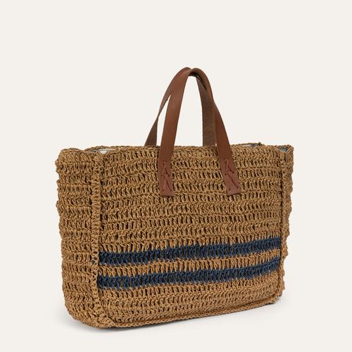  ÇİZGİ DETAYLI HASIR ÇANTA