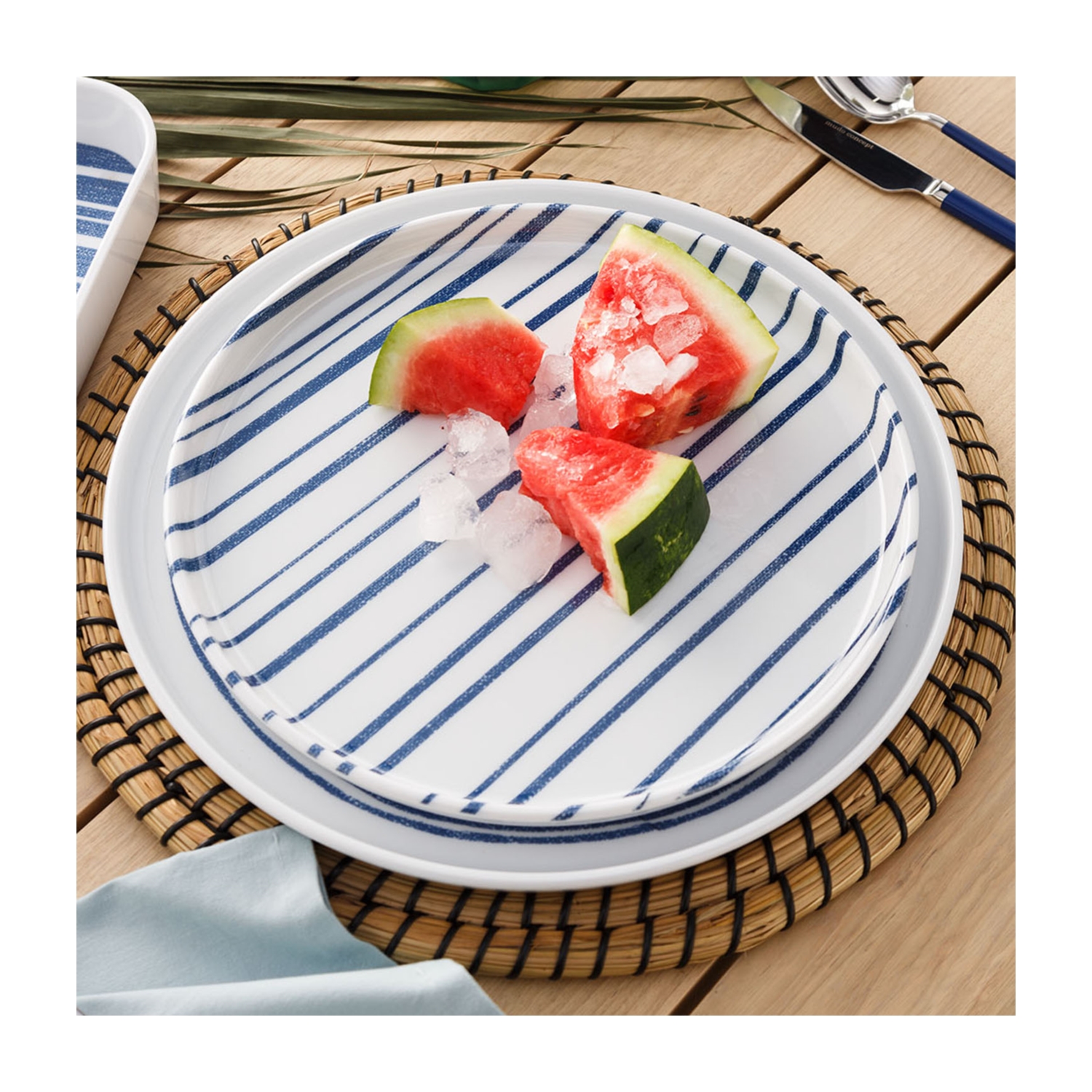 DENIM SERVİS TABAĞI BEYAZ 28 CM