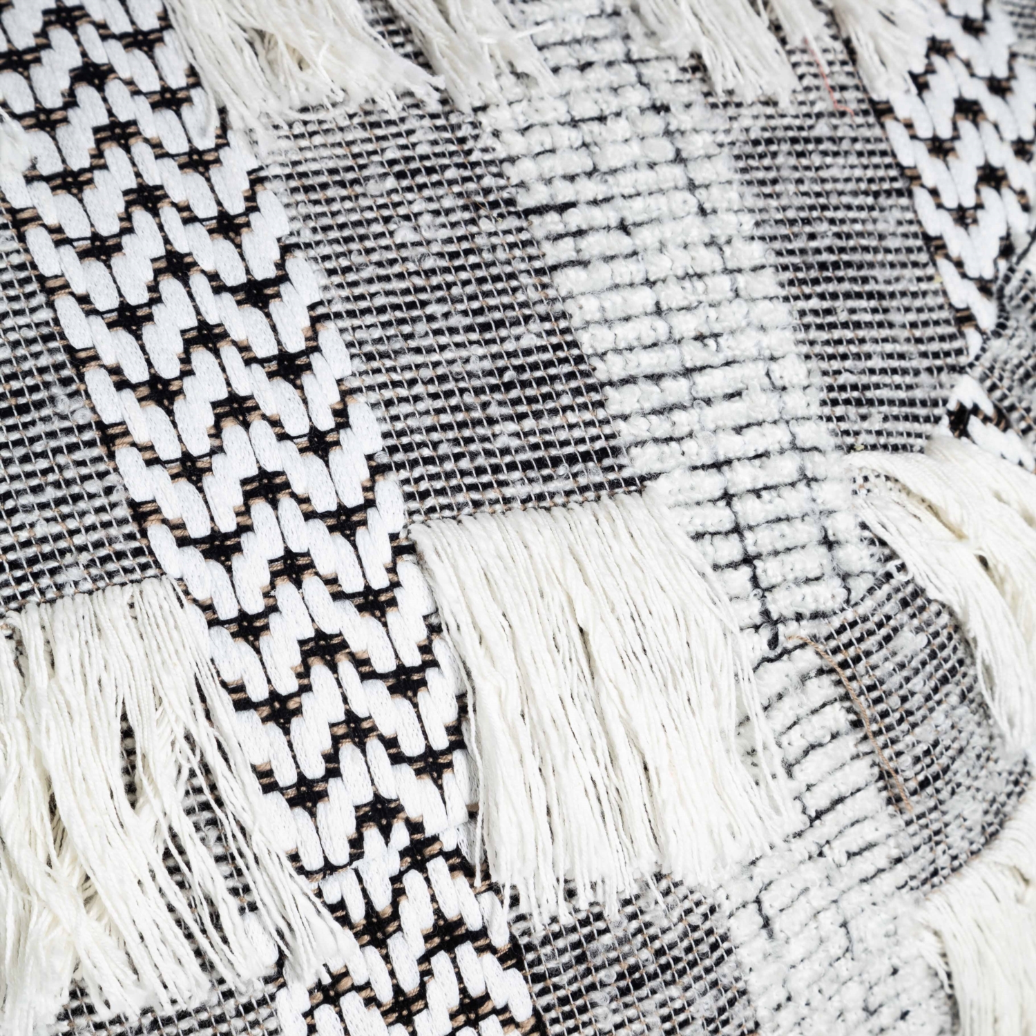 BIANCA BOHEM PÜSKÜLLÜ PUF SİYAH