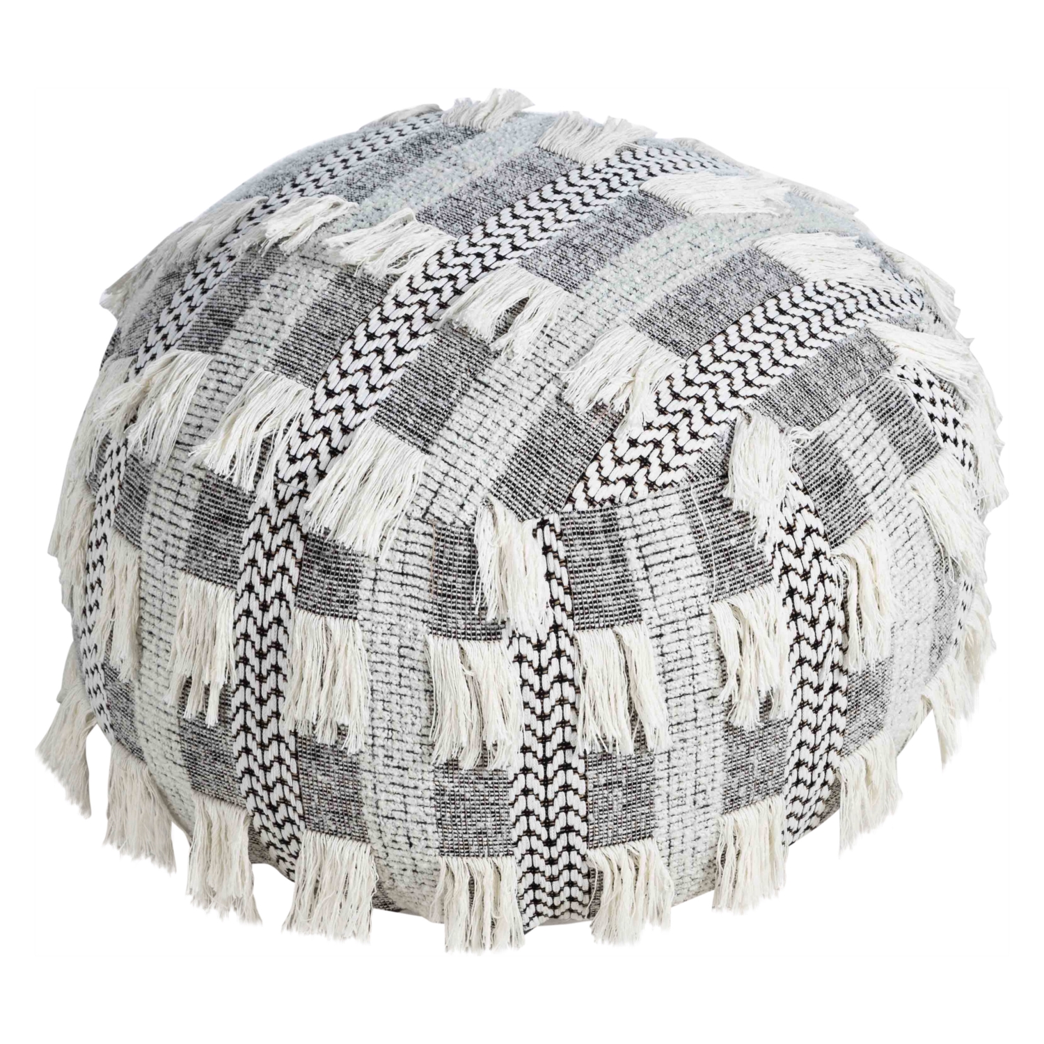 BIANCA BOHEM PÜSKÜLLÜ PUF SİYAH