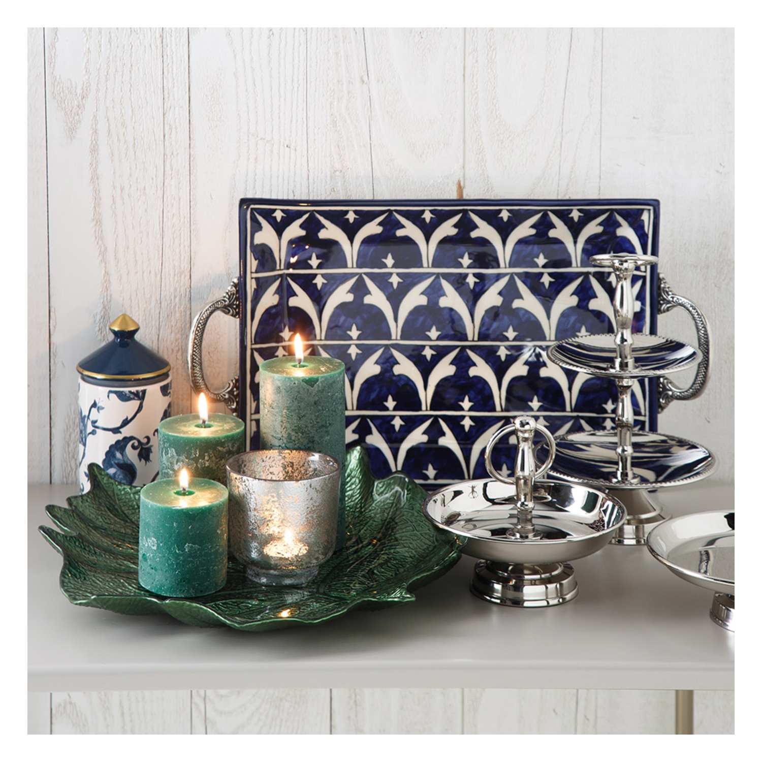 SÜTUN MUM YEŞİL 7X10 CM