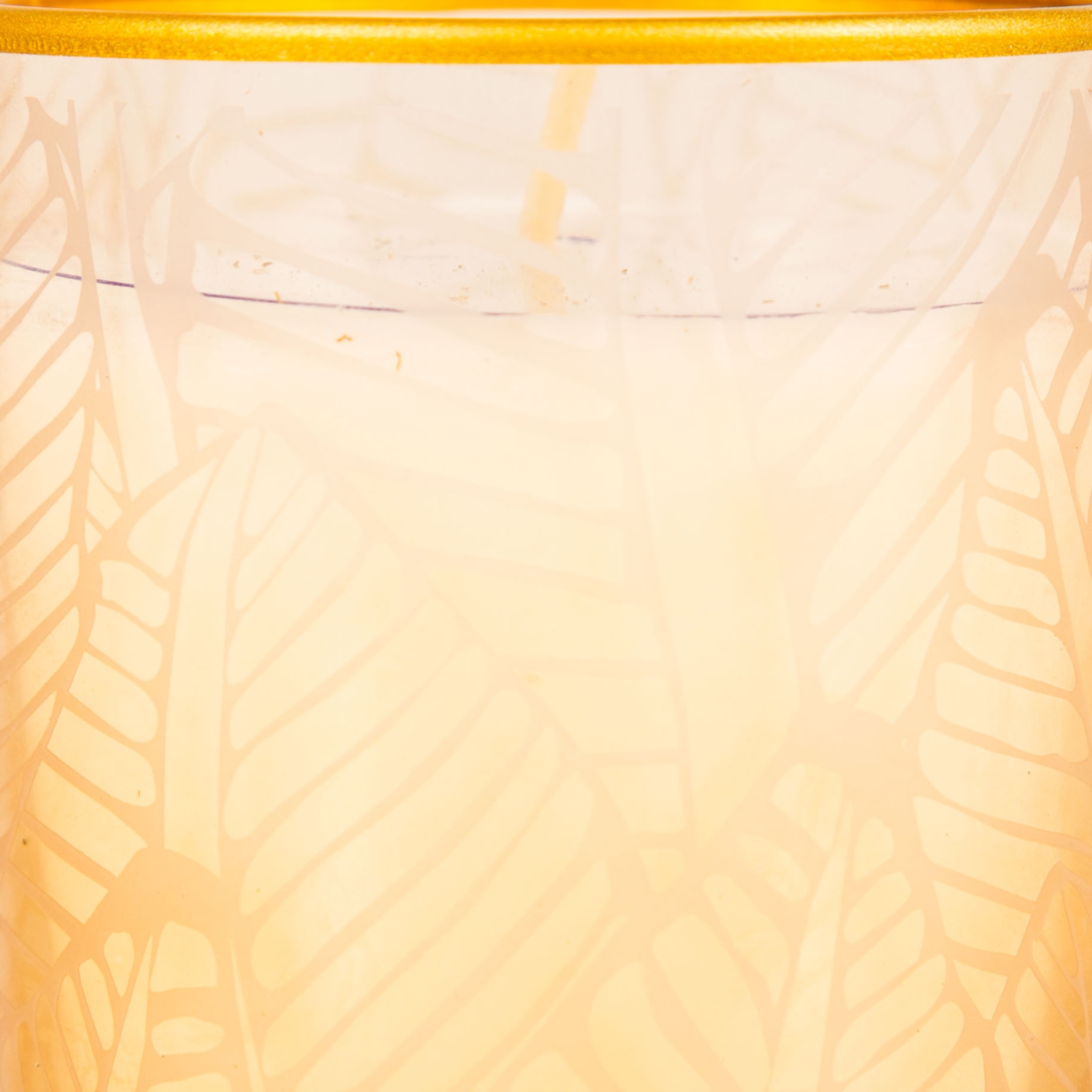 LEAF KOKULU CAM BARDAK MUM  AMBER