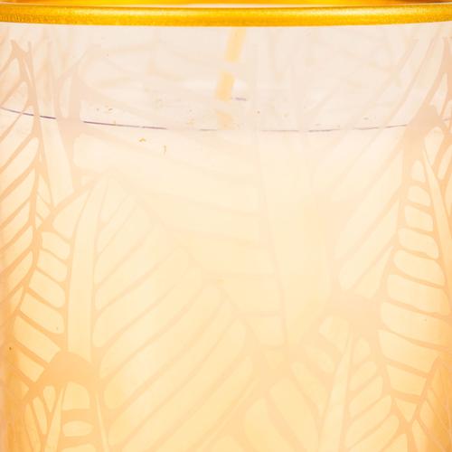  LEAF KOKULU CAM BARDAK MUM  AMBER