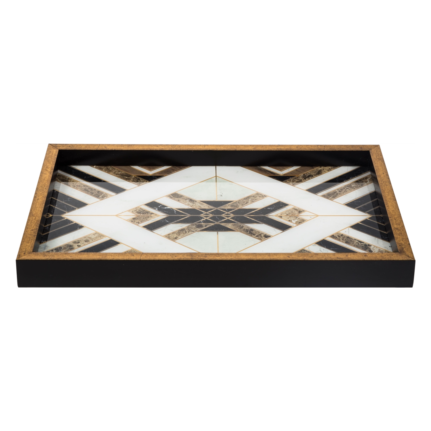 LINE DEKORATİF TEPSİ 25X40CM SİYAH