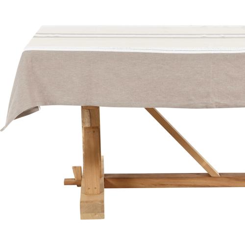  DALIA ORTASI BEYAZ ÇİZGİLİ KAHVE MASA ÖRTÜSÜ 160X220