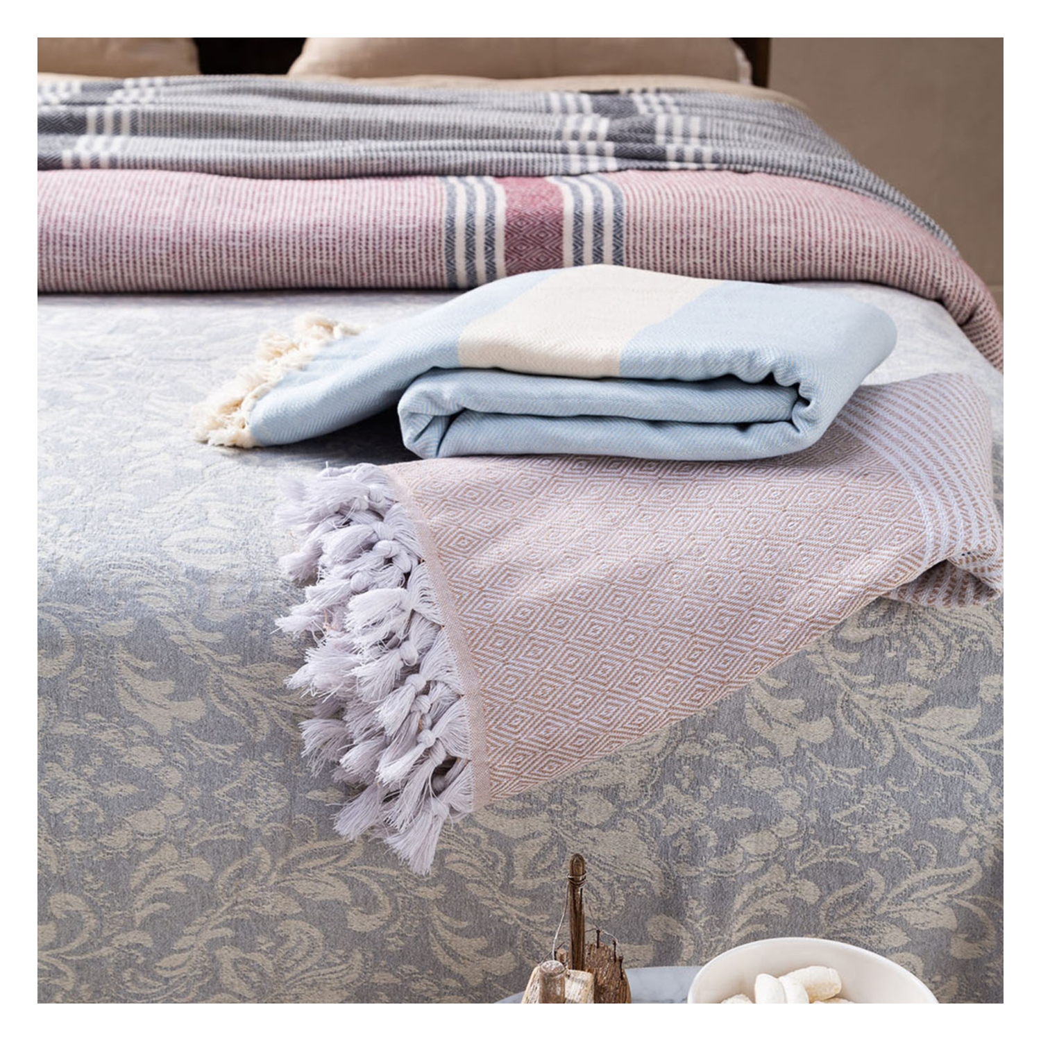 BREST AÇIK GRİ ÇİFT K. PİKE 200X230CM