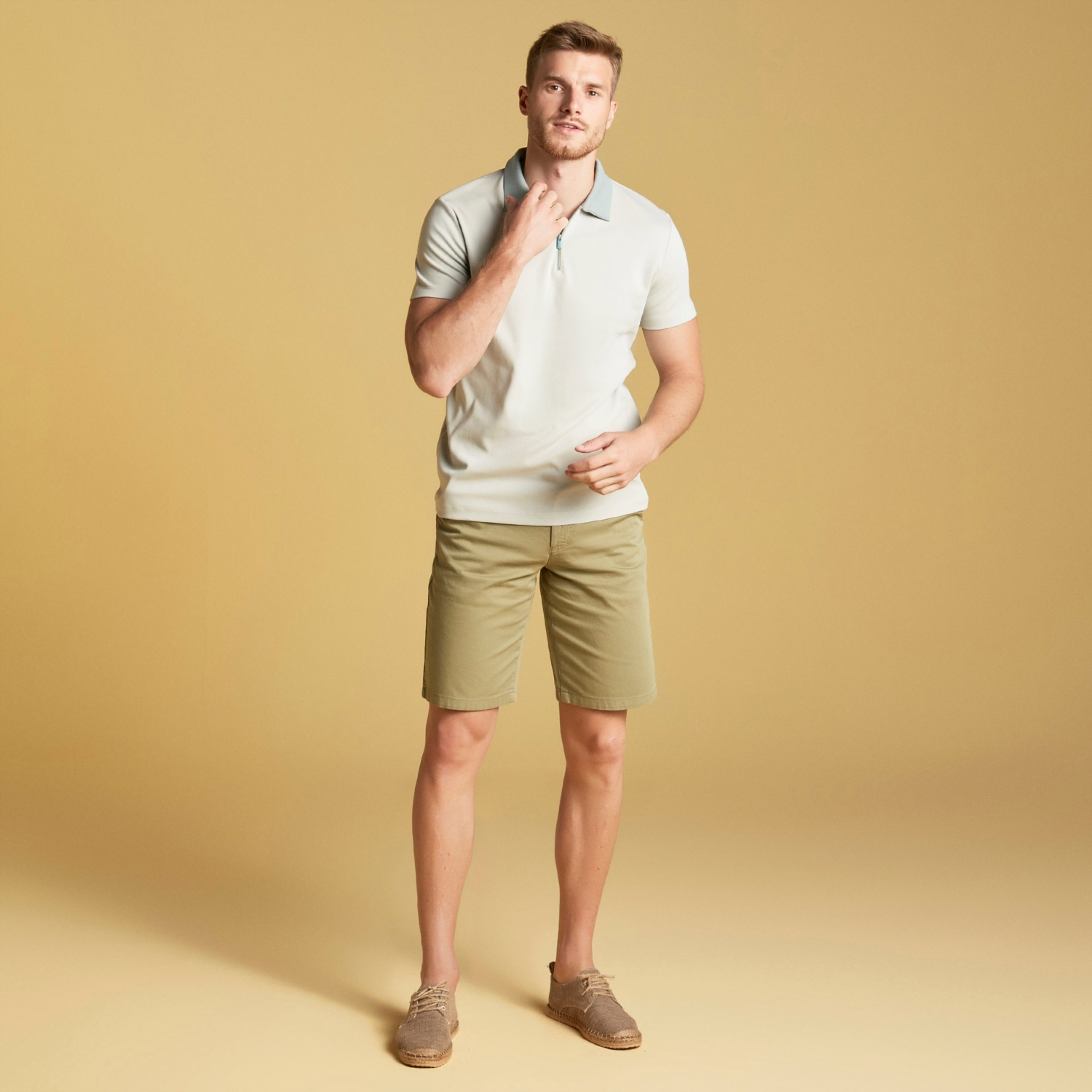 POLO YAKA FERMUAR DETAYLI PAMUK T-SHIRT