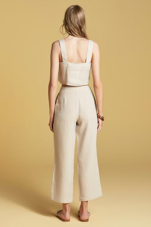  GENİŞ PAÇALI CULOTTE KETEN PANTOLON