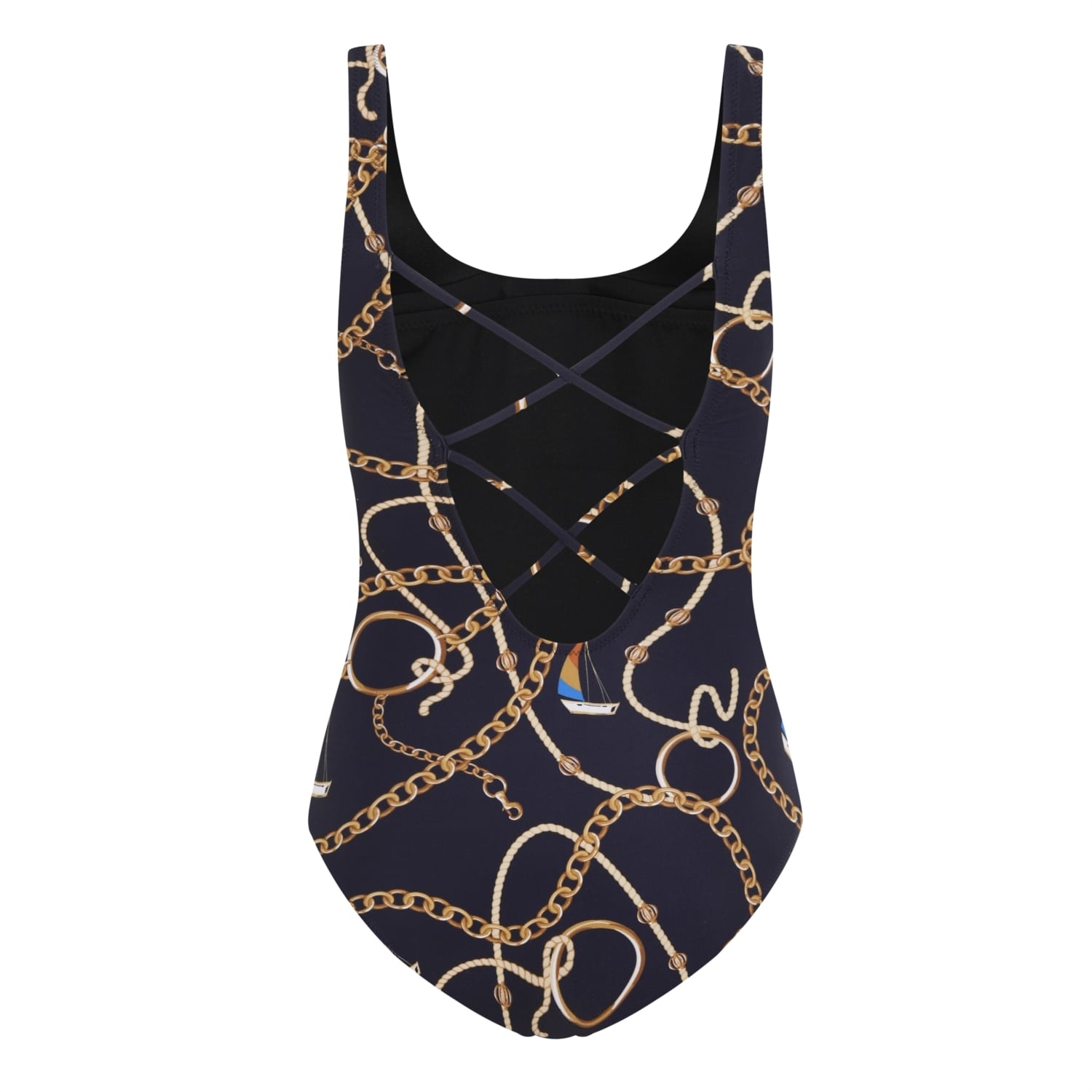 RETRO MARİN DESENLİ MAYO