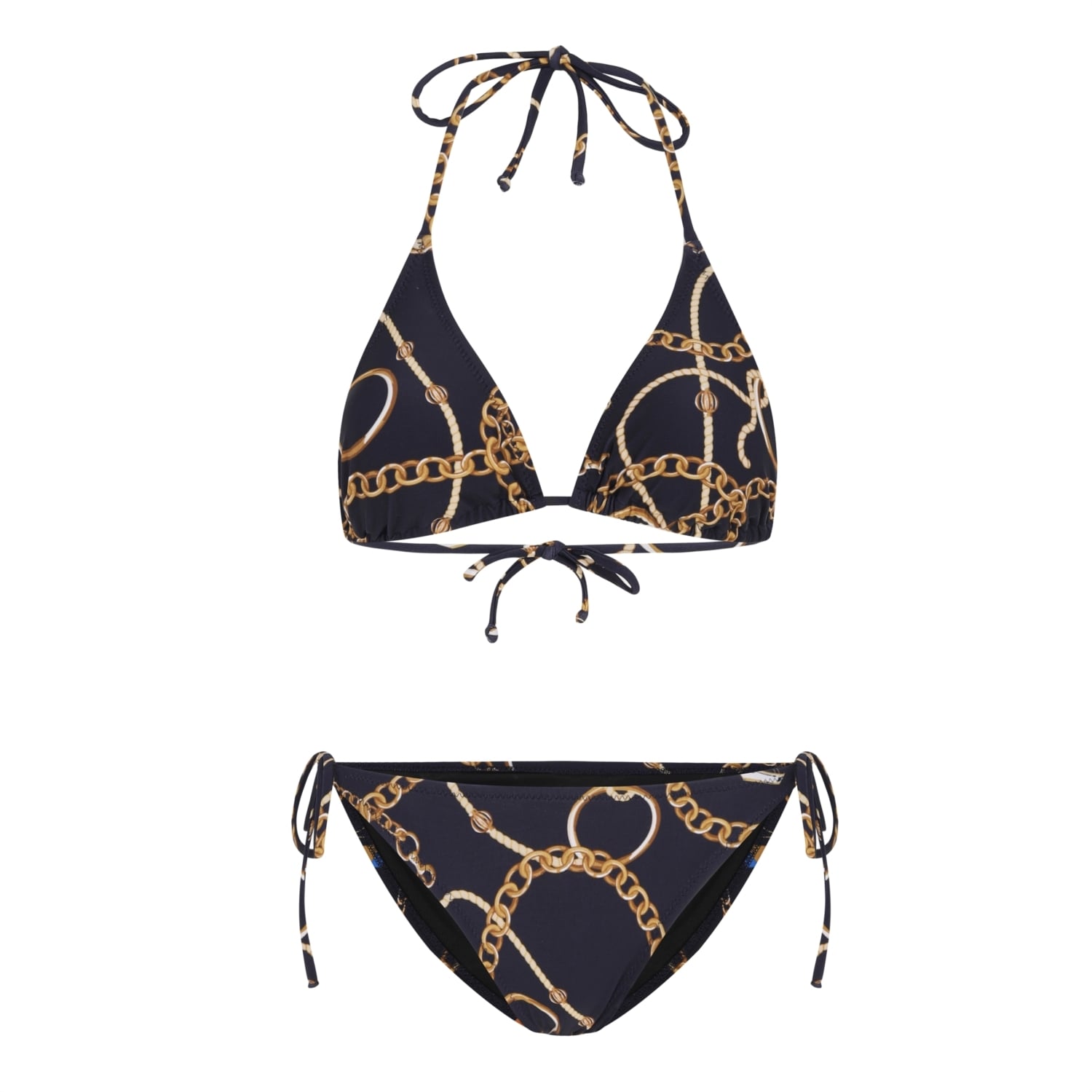 RETRO MARİN DESENLİ BİKİNİ TAKIMI