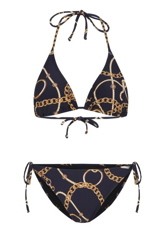  RETRO MARİN DESENLİ BİKİNİ TAKIMI