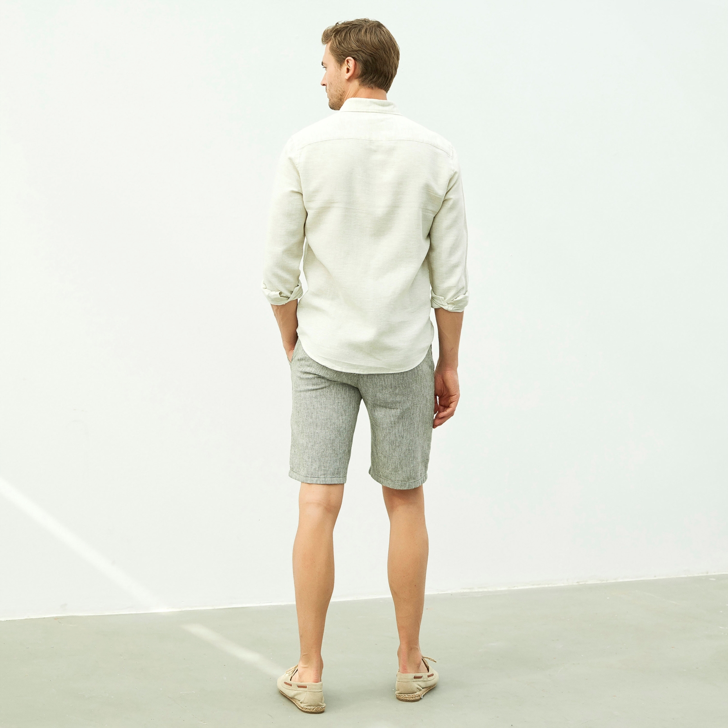 REGULAR KESİM PAMUK - KETEN GÖMLEK