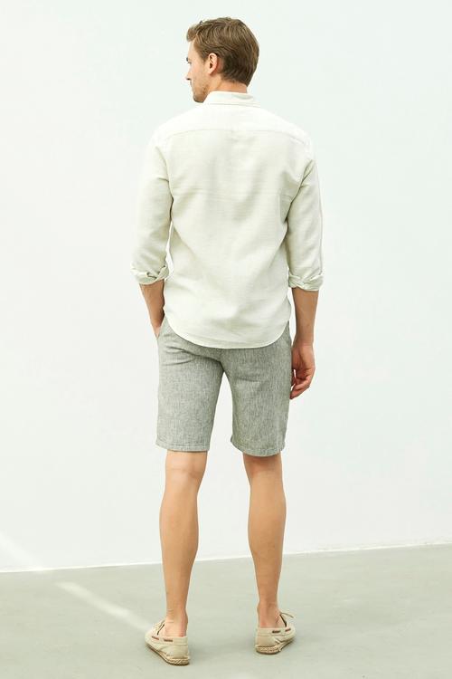  REGULAR KESİM PAMUK - KETEN GÖMLEK