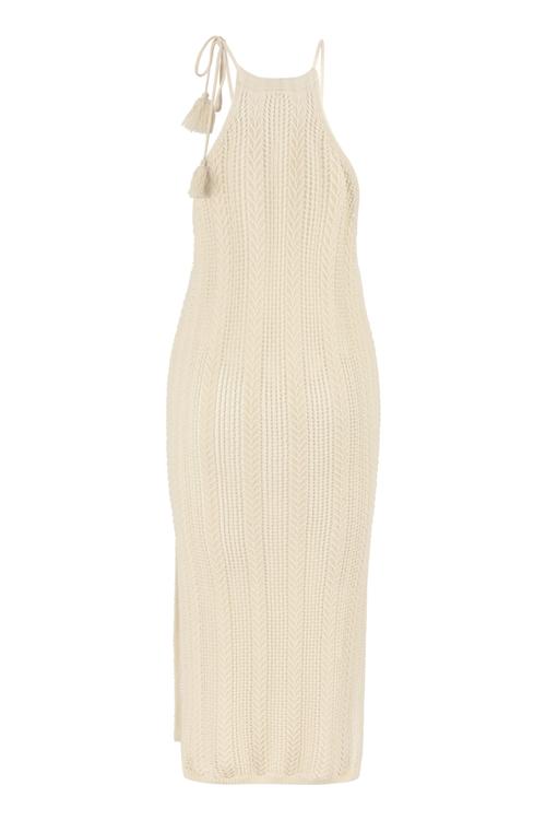  DENİZ KABUĞU İŞLEMELİ ÖRME PLAJ ELBİSESİ