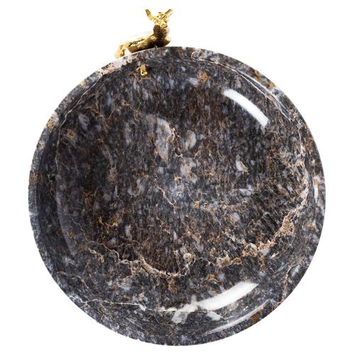  ZÜRAFA OBJELİ DEKORATİF KASE SİYAH 26X7CM