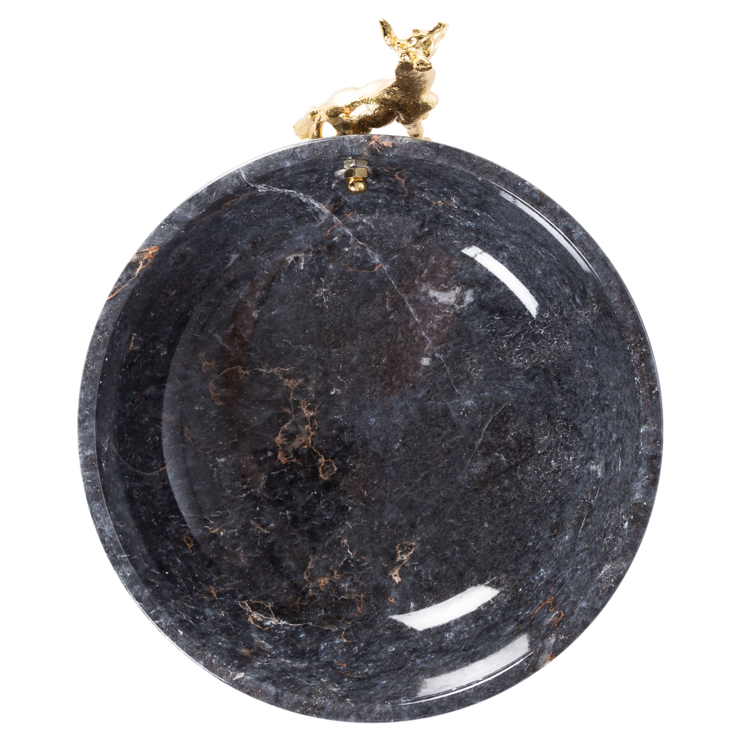 ZÜRAFA OBJELİ DEKORATİF KASE SİYAH 20X7CM