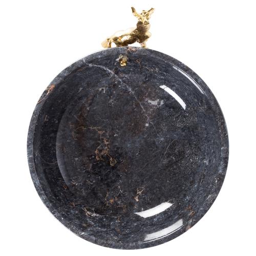  ZÜRAFA OBJELİ DEKORATİF KASE SİYAH 20X7CM